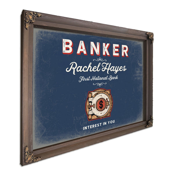 Personalized Banker Sign, Interest in You, Denim Americana, image 7