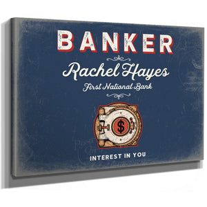 Personalized Banker Sign, Interest in You, Denim Americana, image 8