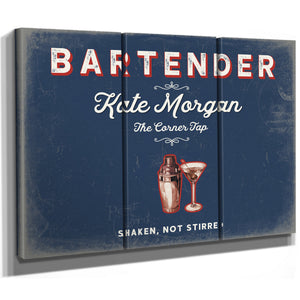 Personalized Bartender Sign, Shaken, Not Stirred, Denim Americana, image 14