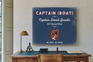 Personalized Boat Captain Sign, My Boat, My Rules, Denim Americana, image 2