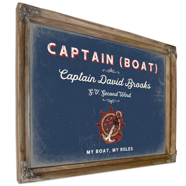 Personalized Boat Captain Sign, My Boat, My Rules, Denim Americana, image 6