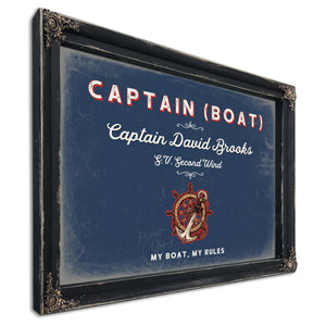 Personalized Boat Captain Sign, My Boat, My Rules, Denim Americana, image 1