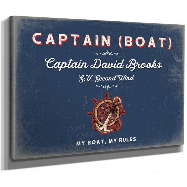 Personalized Boat Captain Sign, My Boat, My Rules, Denim Americana, image 8