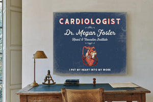 Personalized Cardiologist Sign, I Put My Heart Into My Work, Denim Americana, image 2