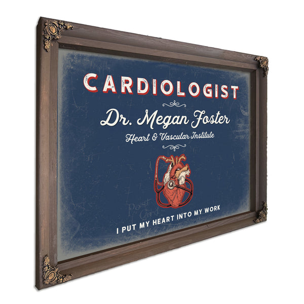 Personalized Cardiologist Sign, I Put My Heart Into My Work, Denim Americana, image 7