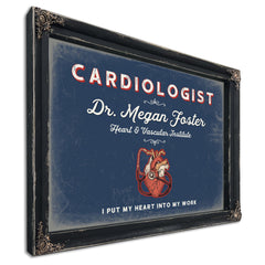 Personalized Cardiologist Sign, I Put My Heart Into My Work, Denim Americana, image 1