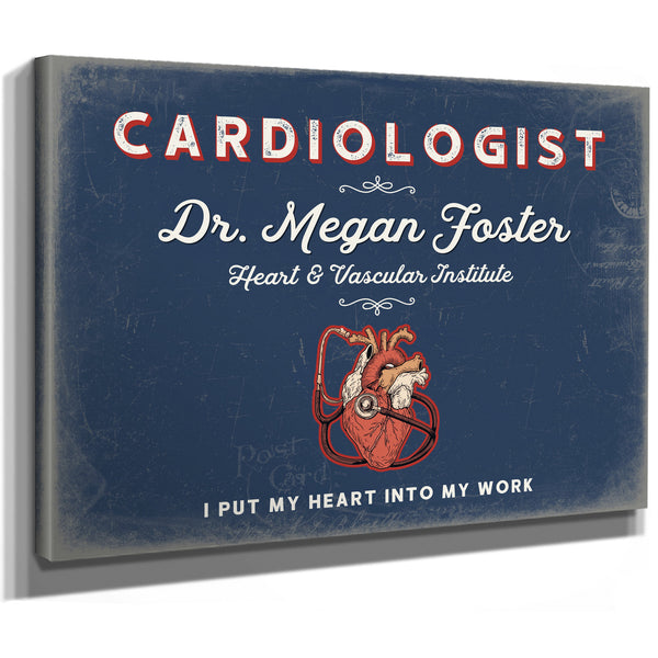 Personalized Cardiologist Sign, I Put My Heart Into My Work, Denim Americana, image 8
