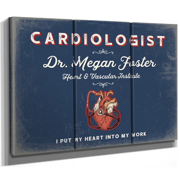 Personalized Cardiologist Sign, I Put My Heart Into My Work, Denim Americana, image 14