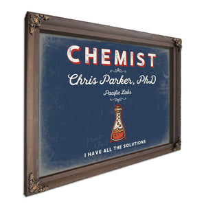 Personalized Chemist Sign, I Have All the Solutions, Denim Americana, image 7