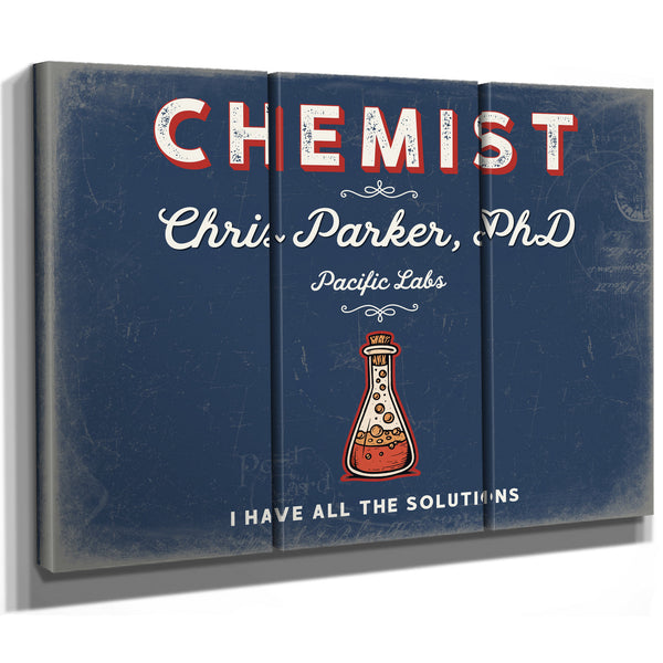 Personalized Chemist Sign, I Have All the Solutions, Denim Americana, image 14