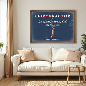 Personalized Chiropractor Sign, I've Got Your Back, Denim Americana, image 5