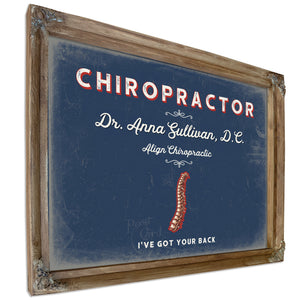 Personalized Chiropractor Sign, I've Got Your Back, Denim Americana, image 6