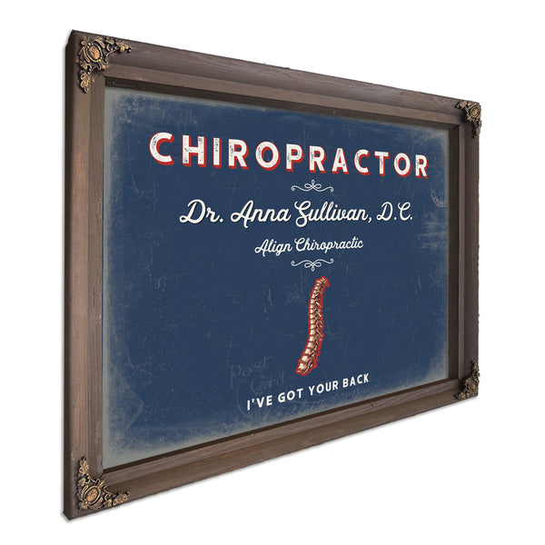 Personalized Chiropractor Sign, I've Got Your Back, Denim Americana, image 7