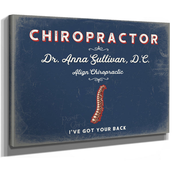 Personalized Chiropractor Sign, I've Got Your Back, Denim Americana, image 8