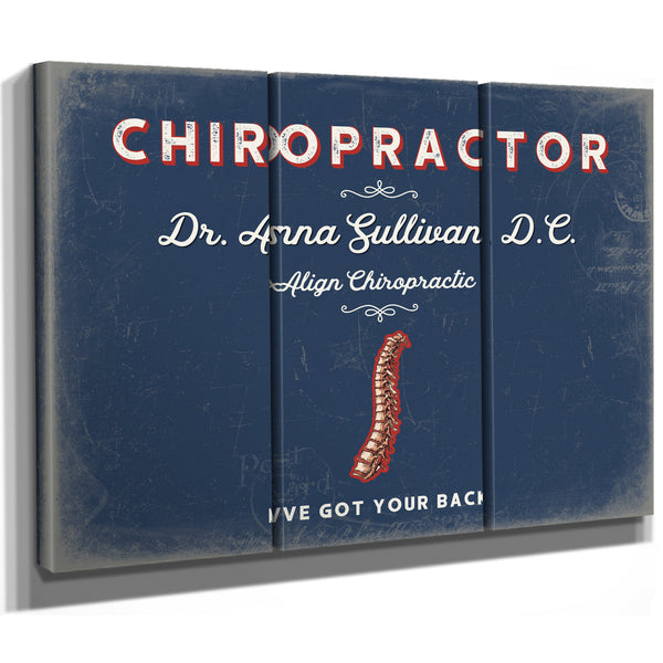 Personalized Chiropractor Sign, I've Got Your Back, Denim Americana, image 14