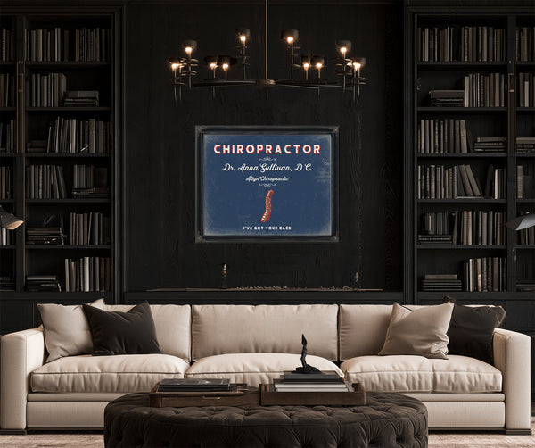 Personalized Chiropractor Sign, I've Got Your Back, Denim Americana, image 16