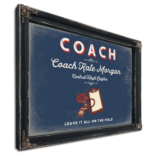 Personalized Coach Sign, Leave It All on the Field, Denim Americana, image 1