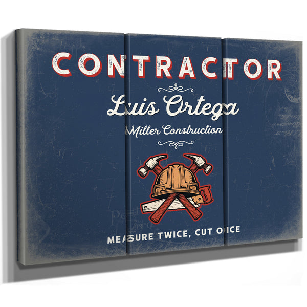 Personalized Contractor Sign, Measure Twice, Cut Once, Denim Americana, image 14