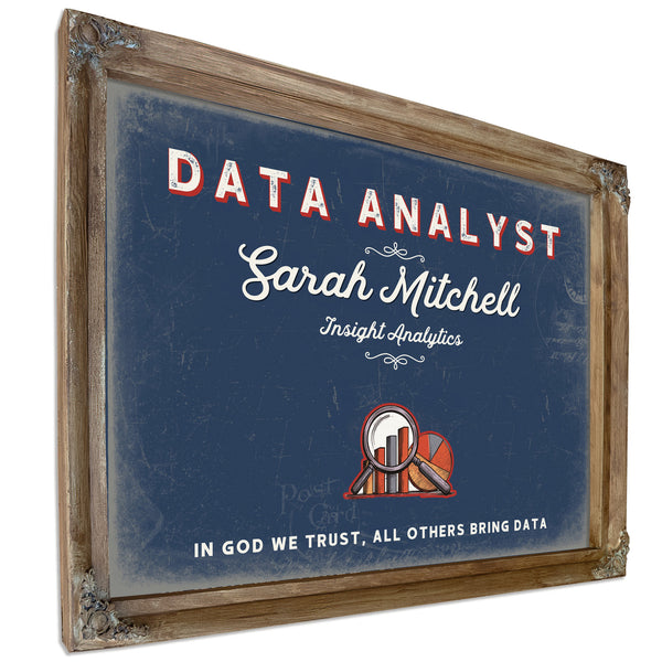 Personalized Data Analyst Sign, In God We Trust, All Others Bring Data, Denim Americana, image 6