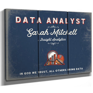 Personalized Data Analyst Sign, In God We Trust, All Others Bring Data, Denim Americana, image 14