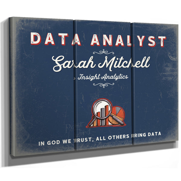 Personalized Data Analyst Sign, In God We Trust, All Others Bring Data, Denim Americana, image 14