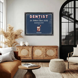 Personalized Dentist Sign, Open Wide, Denim Americana, image 4