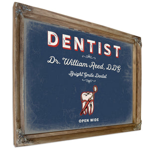 Personalized Dentist Sign, Open Wide, Denim Americana, image 6