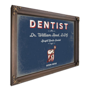 Personalized Dentist Sign, Open Wide, Denim Americana, image 7
