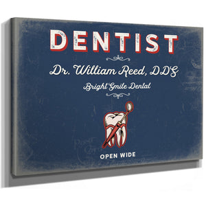 Personalized Dentist Sign, Open Wide, Denim Americana, image 8
