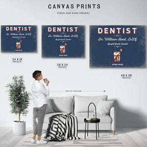 Personalized Dentist Sign, Open Wide, Denim Americana, image 10
