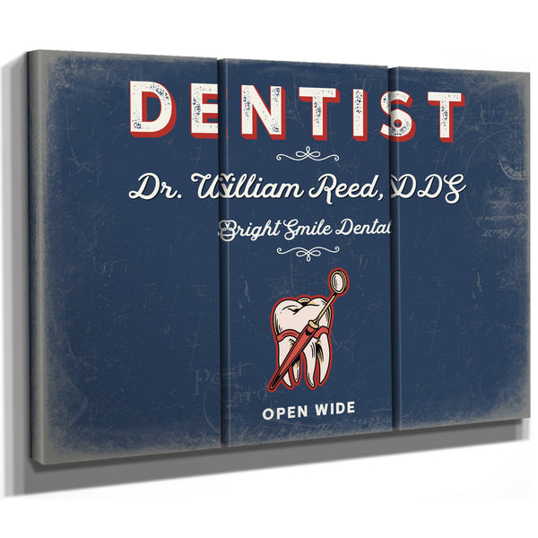 Personalized Dentist Sign, Open Wide, Denim Americana, image 14