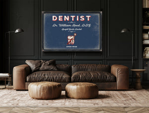 Personalized Dentist Sign, Open Wide, Denim Americana, image 17