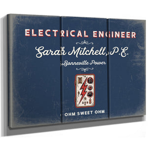 Personalized Electrical Engineer Sign, Ohm Sweet Ohm, Denim Americana, image 14