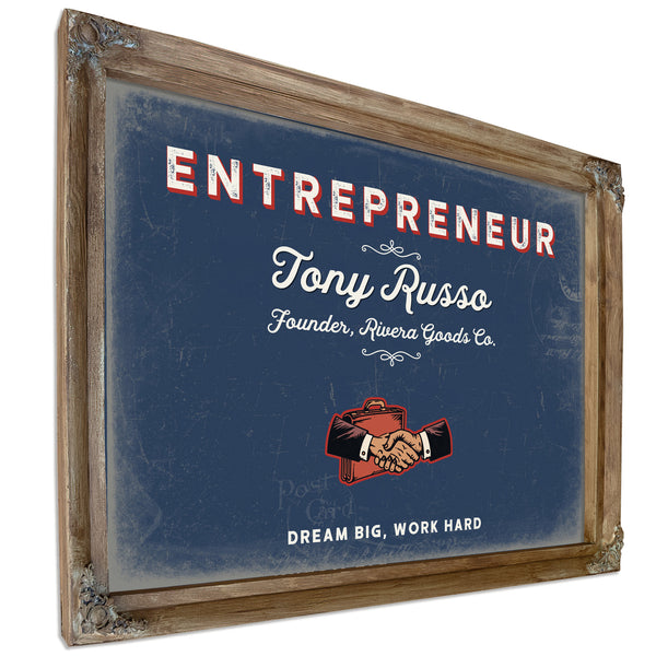 Personalized Entrepreneur Sign, Dream Big, Work Hard, Denim Americana, image 6