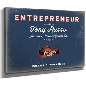 Personalized Entrepreneur Sign, Dream Big, Work Hard, Denim Americana, image 8