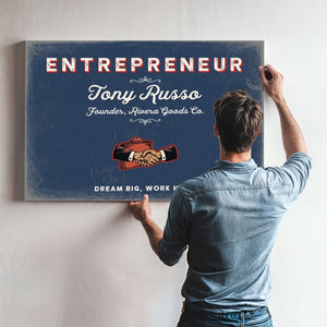 Personalized Entrepreneur Sign, Dream Big, Work Hard, Denim Americana, image 9