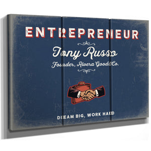 Personalized Entrepreneur Sign, Dream Big, Work Hard, Denim Americana, image 14