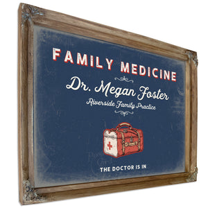 Personalized Family Medicine Sign, The Doctor Is In, Denim Americana, image 6