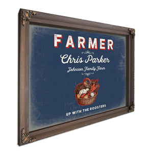 Personalized Farmer Sign, Up With the Roosters, Denim Americana, image 7