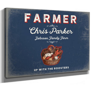 Personalized Farmer Sign, Up With the Roosters, Denim Americana, image 8