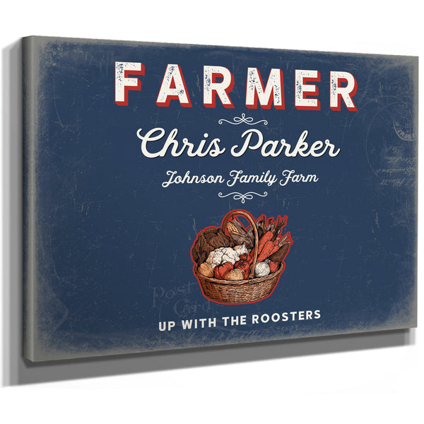 Personalized Farmer Sign, Up With the Roosters, Denim Americana, image 8