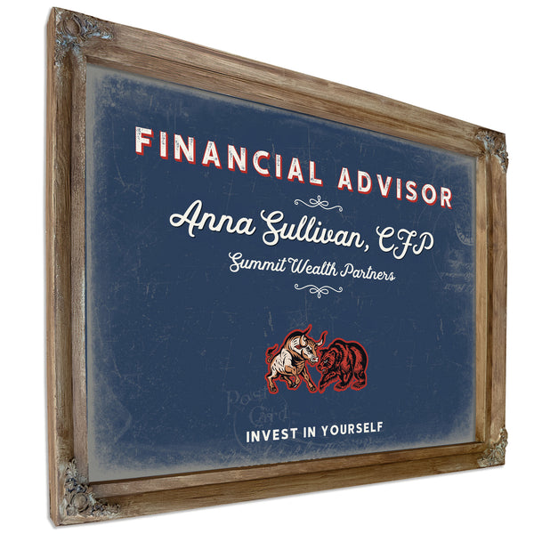 Personalized Financial Advisor Sign, Invest in Yourself, Denim Americana, image 6