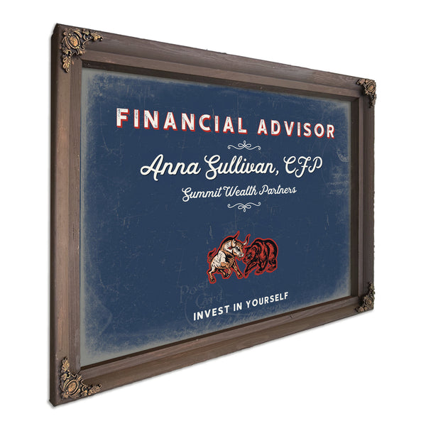 Personalized Financial Advisor Sign, Invest in Yourself, Denim Americana, image 7