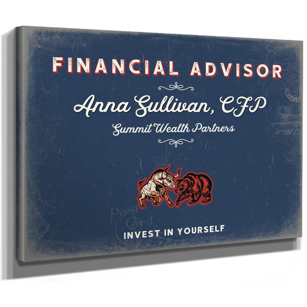 Personalized Financial Advisor Sign, Invest in Yourself, Denim Americana, image 8