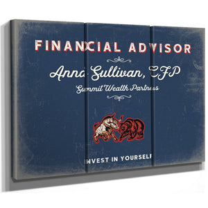 Personalized Financial Advisor Sign, Invest in Yourself, Denim Americana, image 14