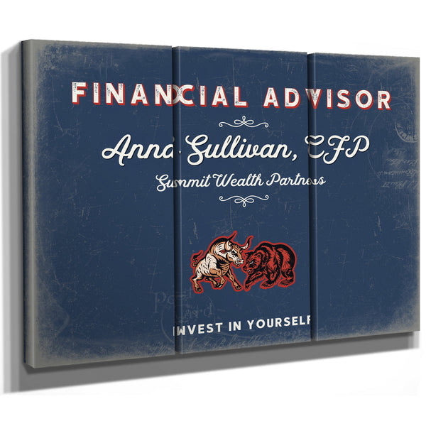 Personalized Financial Advisor Sign, Invest in Yourself, Denim Americana, image 14