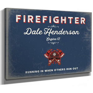 Personalized Firefighter Sign, Running In When Others Run Out, Denim Americana, image 8