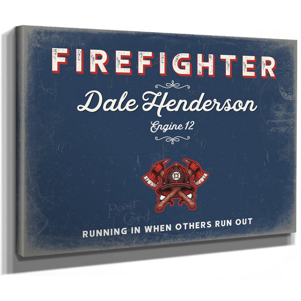 Personalized Firefighter Sign, Running In When Others Run Out, Denim Americana, image 8