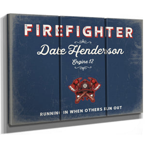 Personalized Firefighter Sign, Running In When Others Run Out, Denim Americana, image 14