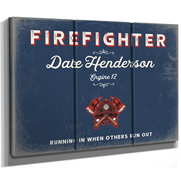 Personalized Firefighter Sign, Running In When Others Run Out, Denim Americana, image 14